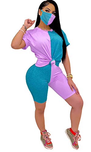 Womens Sexy 2 Piece Sports Outfit Set Shirt Bodycon Pants Joggers Clubwear Tracksuit Sportswear Set
