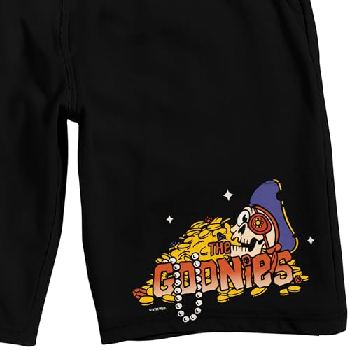 The Goonies Pirate Skull & Treasure Adult Black Sleep Pajama Shorts2