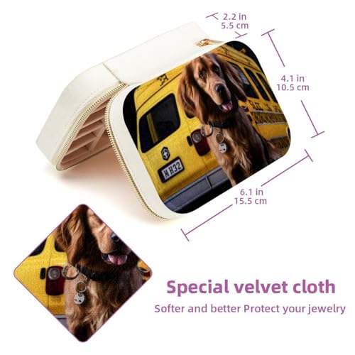Boîte de rangement portable en velours pour colliers et bagues - 6