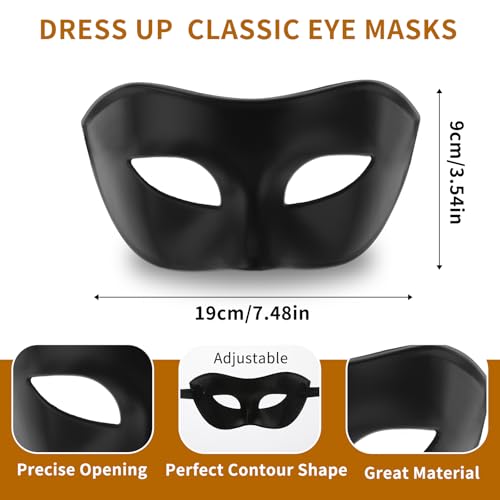 Gjinxi Venezianische Maske Maskenball Maskerade Maske Schwarz für Halloween Karneval Herren Damen Fasching Masken Masquerade Venetian Masks Augenmaske Gesichtsmaske Abendkleid Party Kostüm Cosplay