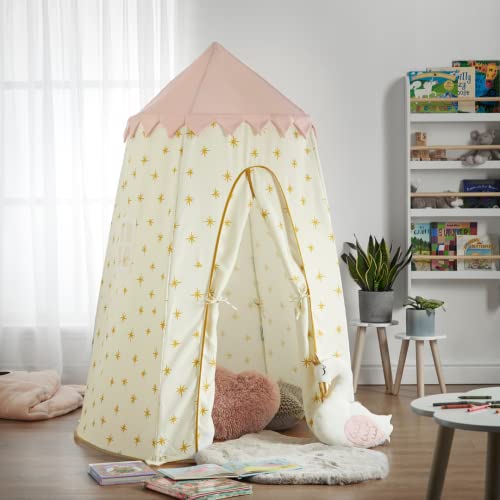 Exclusive Haus Projekt Pop Up Tent, Starburst Pink Princess Castle Play Tent Kid, Play Tents for Children, Pretend Play Kids Tent, Star Printed Beach Tent for Girl's