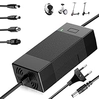 Shiptree 42V 3A Ladegerät für Scooter mit Lüfter, für 36V Batterie, Hoverboard Ladekabel mit 4 Anschlüssen, E Scooter Ladegerät - Kompatibel mit Ninebot, Xiaomi M365, M365 Pro, Pro2, Mi 3 und Mehr