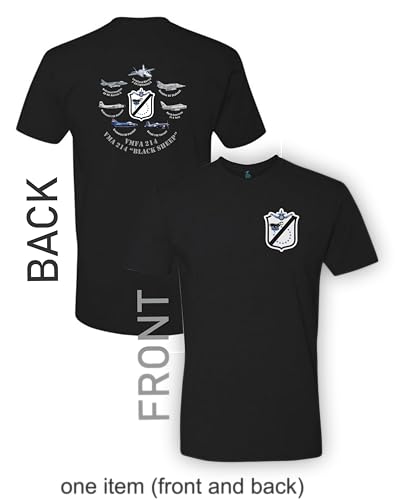Aviation Squadron VMA-214 "Black Sheep" History T-Shirt (100% cotton), a tribute to the legendary Bulldogs and their remarkable aviation legacy! (XL, Black)2