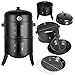 Barbacoa ​Ahumador 3 en 1,Barbacoa Carbon,Parrilla Barbacoa con Termómetro,para Jardín Exterior BBQ,Camping