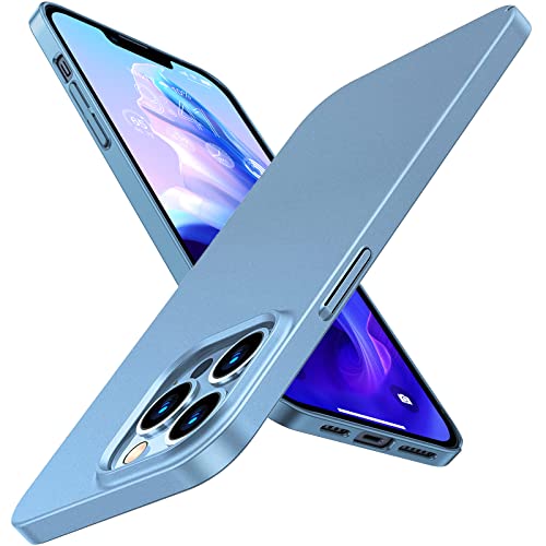 TORRAS Slim Fit iPhone 13 Pro Case 6.1 Inch, Ultra Thin, Never Yellowing, Lightweight Matte Hard PC, Sierra Blue