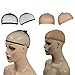 Produktbild Perücke Kappen Caps Nylon Haarnetz Dehnbare, Packung mit 4 Stück-2 Stück Perückekappe Schwarz Mesh und 2 Stück Neutral Nackt Beige, Elastische Netz