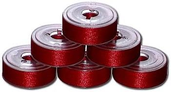 72 Prewound Bobbins - Christmas Red P533 "L" Size Plastic Sided