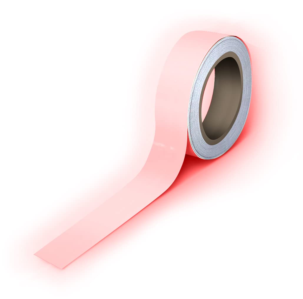 VViViD High Energy Glossy Red Glow in The Dark Vinyl Detailing Tape 2 Inches x 25ft Roll