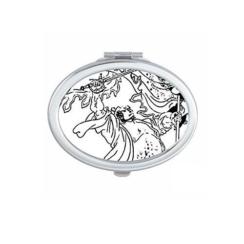 Miroir de poche mignon motif Trois Royaumes, une idée cadeau culturel unique