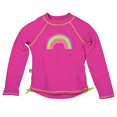 Pink Baby Girl Long Sleeve Rashguard by Sun Smarties, Rainbow, 18 Mo.