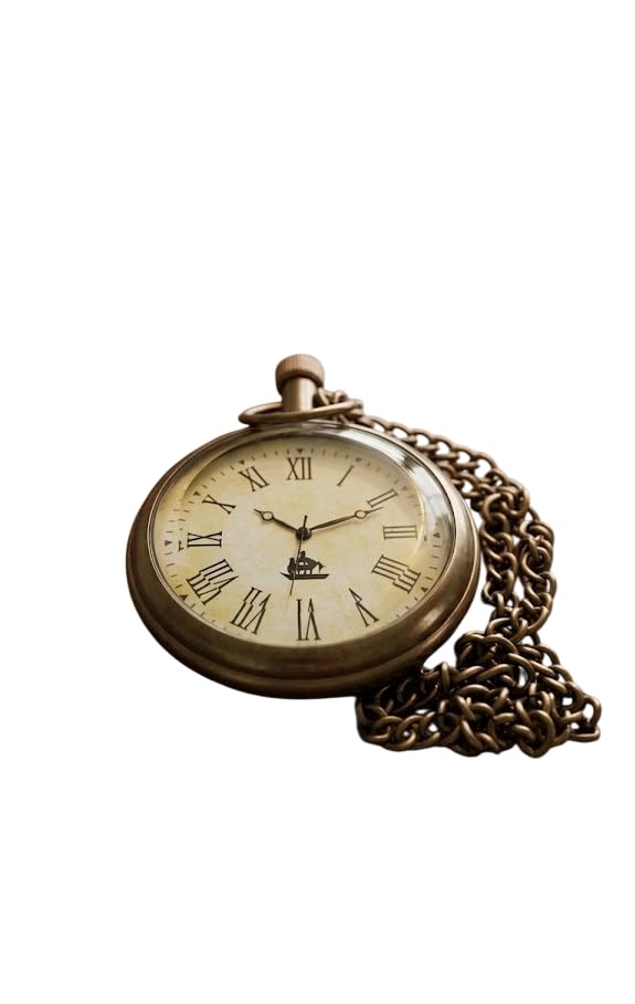 Reloj de bolsillo vintage con cadena – Estilo clásico con números romanos, reloj de bolsillo de cuarzo para hombre, coleccionistas, cosplay, bodas y regalo (Estilo-1) miniatura 1