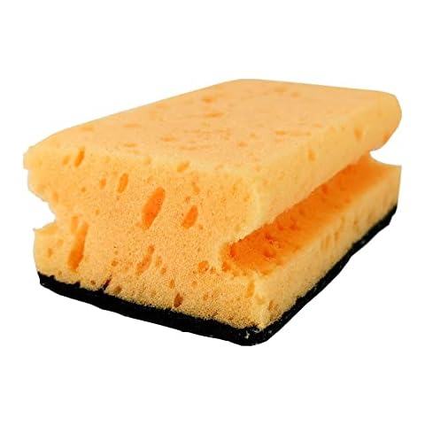 D.RECT Dishwashing, Double-Sided, Fleece and recessed Grip, Cleaning, Pot, Washing, Household Sponge, Washable, Foam, Yellow, 115x70x44mm Cover