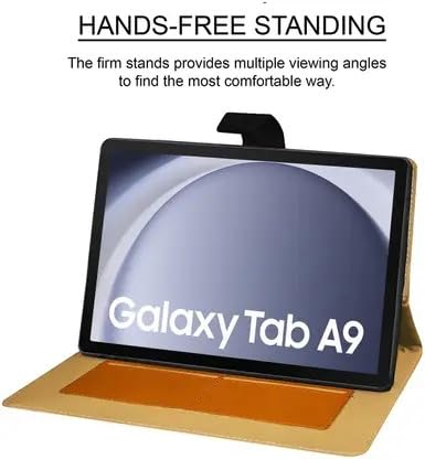 Image of Cover for Samsung Galaxy Tab A9 8.7 Inch, Flip Stand Case, Dark Brown, Leather, Stand Function (Brown)