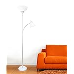 Simple Designs LF2000-WHT Mother-Daughter Floor Lamp with Reading Light, White - Image 3
