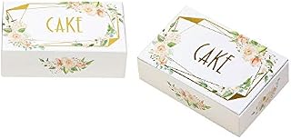 Neviti 775240 Geo Floral-Cake Box-10 Pack, Pink/Peach/Gold, 10 x 6.2 x 2.5