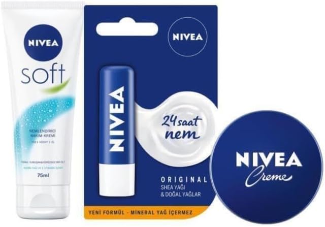 NIVEA Soft 75 ml + NIVEA Dudak Kremi Original + NIVEA Krem 75 ml