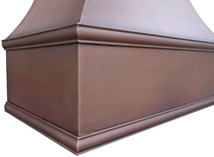 SINDA Hand-Hammered Copper Vent Hood Comes with SUS304 Professional Range Hood Insert, 36"W x 36"H, Wall Mount, Smooth Texture-Antique Copper, H7SW3636 - 2