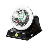 Solar Charging Colorful Magic Ball RGB Atmosphere Light, Disco Light Bulb, for Garden, Party, Wedding, Outdoor/Indoor Decorations (Black)
