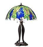 Meyda Tiffany 149748 Three Light Table Lamp from Honey Locust Collection in Mahogany Bronze Finish,...