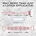 Lotion Applicator for Back & Body, Sunscreen Application Roller (3 Reusable Foam Rollers) with Long Reach Folding Handle and Silicone Body Scrubber - Apply Lotion, Moisturizer, Cream, Ointment,Pink