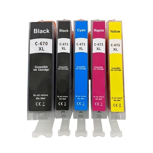 Cartouche PGI-670XL CLI-671XL compatible avec imprimante jet d'encre Canon MG5560 MG5660