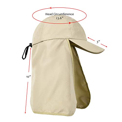 Sun Hats For Men With Ear Neck Flap Cover Upf 50+ Uv Protection Baseball Cap For Safari, Hiking, Fishing, Outdoor Adventures #TOP5