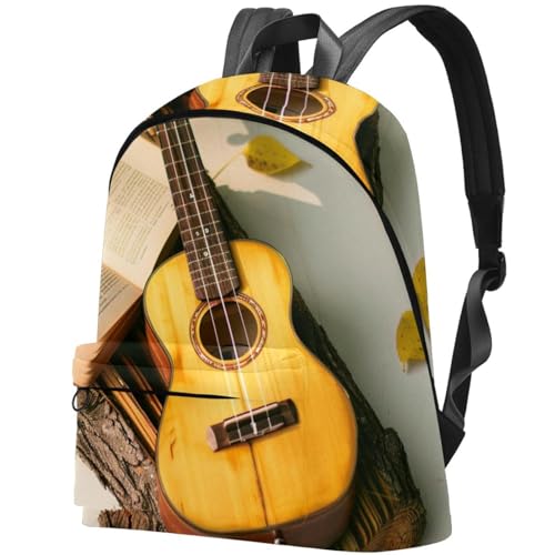 Travel Backpack for Women,Backpack for Men,Book Wooden Guitar Sunshine,Backpack