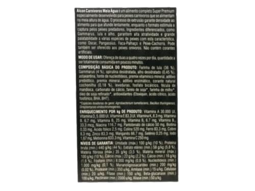 ALCON CARNIVOROS MEIO ÁGUA 480 G
