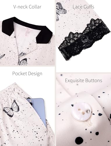 Satin Pajama Set for Women 2 Piece Long Sleeve Button Up Silky PJ Sets Loungewear Soft Satin Sleepwear with Pocket3