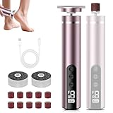 Hornhautentferner Elektrisch, 2 in 1 Elektrischer Hornhautentferner für Füße & Nagelpflege mit LCD Display und 9 Stufens, Wiederaufladbare Foot Glow Hornhaut Entferner für rissige Fersen,Hornha