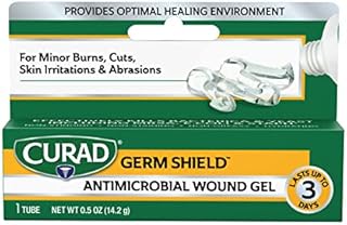 Curad Germ Shield Antimicrobial Silver Wound Gel 0.5 ounces (1 tube), for topical cuts, wounds, diabetic sores, MRSA, bacteria, fungus, yeast