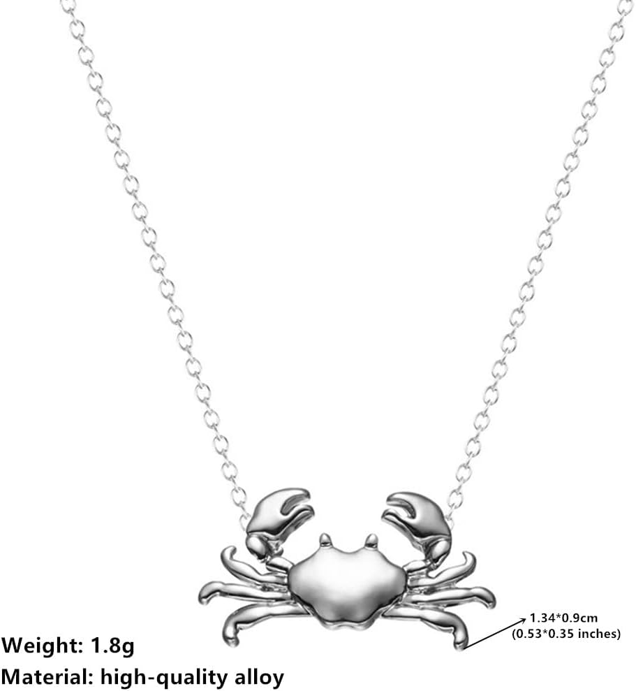 MOKAVIKY 25 Animal Crab Pendant Necklace for Women Silver Chain Crab Charm Choker Dainty Jewelry - Image 2
