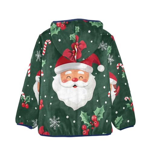 Santa Girls Fleece Jacket Girls Fall Jacket Girls Zip Up Hoodie Girls Sherpa Jacket 2-10T2