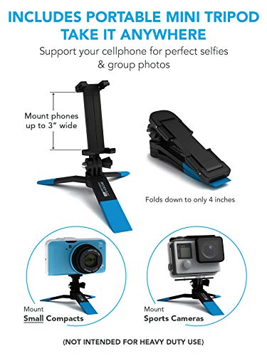 Premium Bluetooth Selfie Remote Control Shutter Compatible with iPhone, Samsung Galaxy, Android with Mini Tripod - Amazing HD Selfie Clicker for Photos Videos, 30ft Range - Powered by USA Technology