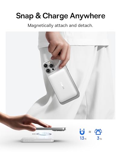Image of Baseus for MagSafe Portable Charger, Qi2 Certified 15W Wireless Magnetic Power Bank 10000mAh with USB-C Cable 22.5W PD Charging, Battery Pack Compatible with iPhone 17 /16 /15 /14 /13 Pro /Pro Max Series
