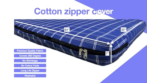 Image of Shri Krishan kripa Handloom Cotton Mattress Cover Single Bed Diwan Cot (84X30X7 inch,Multi Colour)