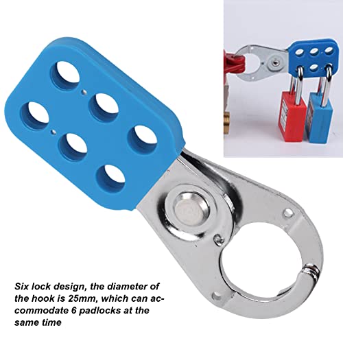 Image of Lock Out Tag Out Hasp, HS-01 Stainless Steel Tamper Proof Lockout Haspwith Nylon Handle, 25MM Hasp Lock with 6 Holes Interlock for Group Locking Applications, Home Industry