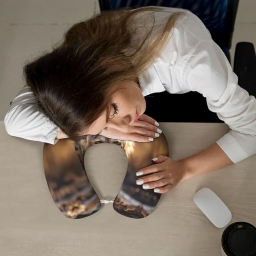 Almohada de viaje espuma con memoria tamaño U miniatura 6