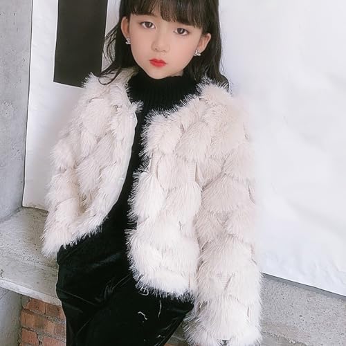 Fleece Warm Windproof Coat for Kids Girls Crewneck Open Front Plush Long Sleeve Jacket Toddler Girls Trendy Soft Clothes3