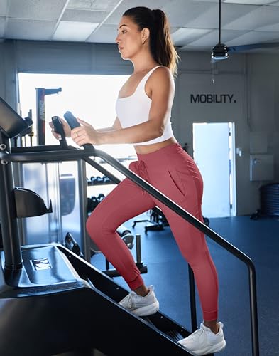 Image of Soothfeel Womens Joggers with Zipper Pockets High Waisted Sweatpants Athletic Leggings Pants for Workout Running Yoga