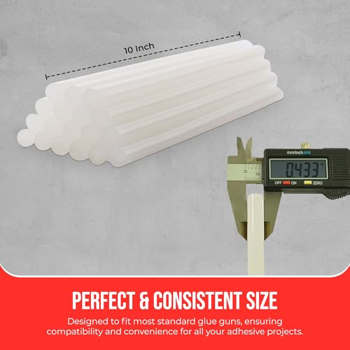 Economy® Full Size Hot Melt Glue Sticks for Glue Gun - Bulk 10in Clear - Great for Art, Craft & Repairs - 7/16" X 10" (Approx 450 Sticks, 25lbs Pack) - Made in USA