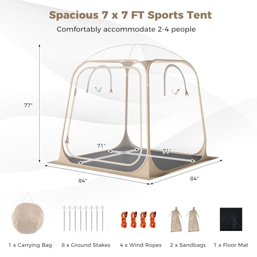 Carpa deportiva pop up para 2-4 personas 7x7 ft KOTEK miniatura 7