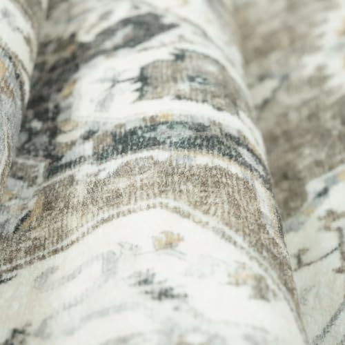 Washable 2x8 Hallway Runner Rug: Soft Kitchen Rug Non Slip Floor Runner for Bedroom Living Room Entryway Indoor Low Pile Vintage Carpet Runner(Beige, 2x8)