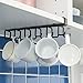 IDEALCRAFT Mug Hooks Under Cabinet Hanging Holder for Mugs, Coffee Cups and Kitchen Utensils Display, 12 Hooks Suitable for Board Thickness Less Than 0.9 Inch