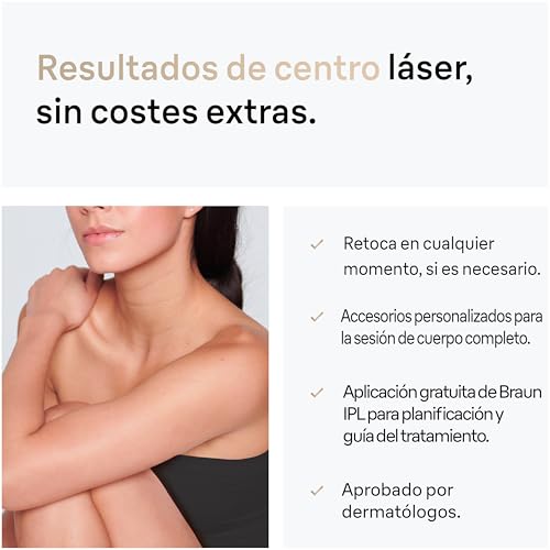 Braun Luz Pulsada Silk-expert Pro 5, Alternativa a Depiladora Laser, Eliminación Del Vello En Casa, Depiladora IPL Con Funda y 2 Cabezales Para Cara y Cuerpo, Blanca/Dorada, PL5140