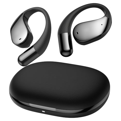 Oraolo Wireless Earbuds, Open Ear Headphones 32H Playtime, Lightweight Comfort Bluetooth Earbuds, Bluetooth 6.0 Earphones Stereo Sound, Water Resistant Design for Sports, Black