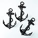 SMKOLIN 3 Pcs Cast Iron Anchor Hooks 6 1/3'' Decorative Wall Hooks Vintage Coat Towel Hat Hooks Antique Black