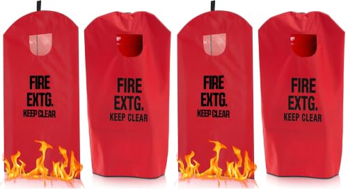 Image of Amylove 2 Pcs Fire Extinguisher Cover 20-26 lb | Heavy Duty Thickened Fire Protective Sleeve from Scuffs and Scratches Accessories 18 inch W x 35 inch L