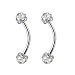 16g Tiny 4mm Crystal Ball Curved Barbell Eyebrow Ring Helix Daith Cartilage Rook Piercing (AB white 2pcs)