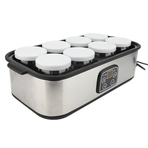 1.4L Electric Yogurt Maker, Adjustable Temperature & Time Yogurt Maker Machine, Automatic Shut Down Digital Yogurt Machine with 8Pcs Yogurt Jars for Milkshake Jam Ice Cream